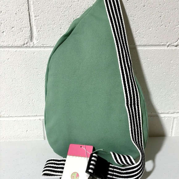 Marley Lilly Sling Bag Pockets Mint Print Buckle Strap Monogrammed Removed - Picture 1 of 6